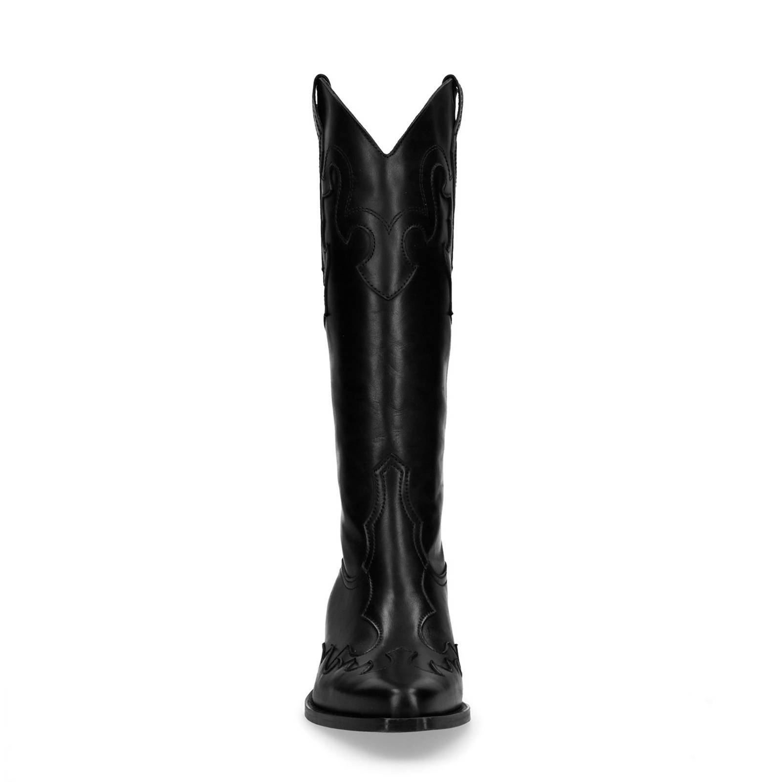 Zwarte leren cowboy laarzen Zwarte leren cowboy laarzen