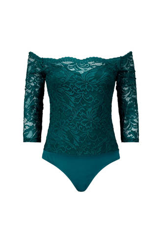 off shoulder body petrol