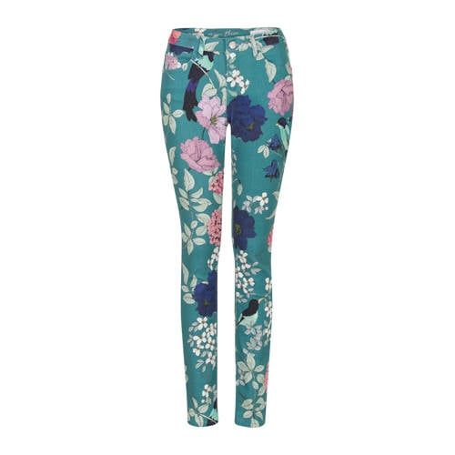 Miss Etam Regulier Gebloemde Skinny Fit Jeans Blauw miss etam kopen in de aanbieding