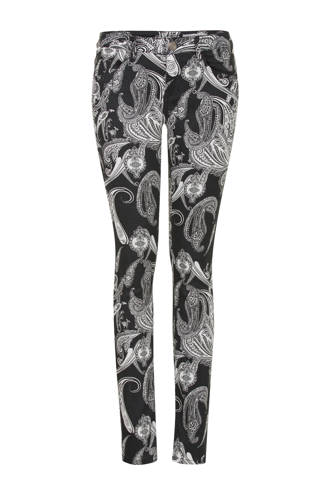 Regulier broek met paisley print zwart