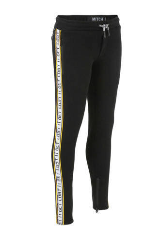 joggingbroek met zijstreep zwart