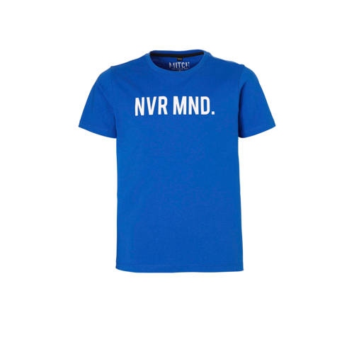 Mitch T Shirt Jarell Met Tekst Blauw mitch kopen in de aanbieding