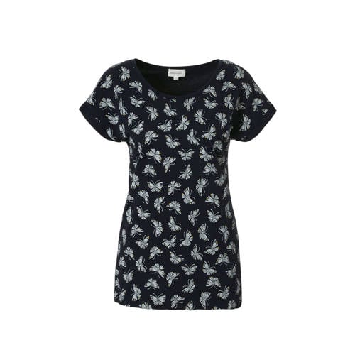 Armedangels T Shirt Met All Over Print Zwart armedangels kopen in de aanbieding