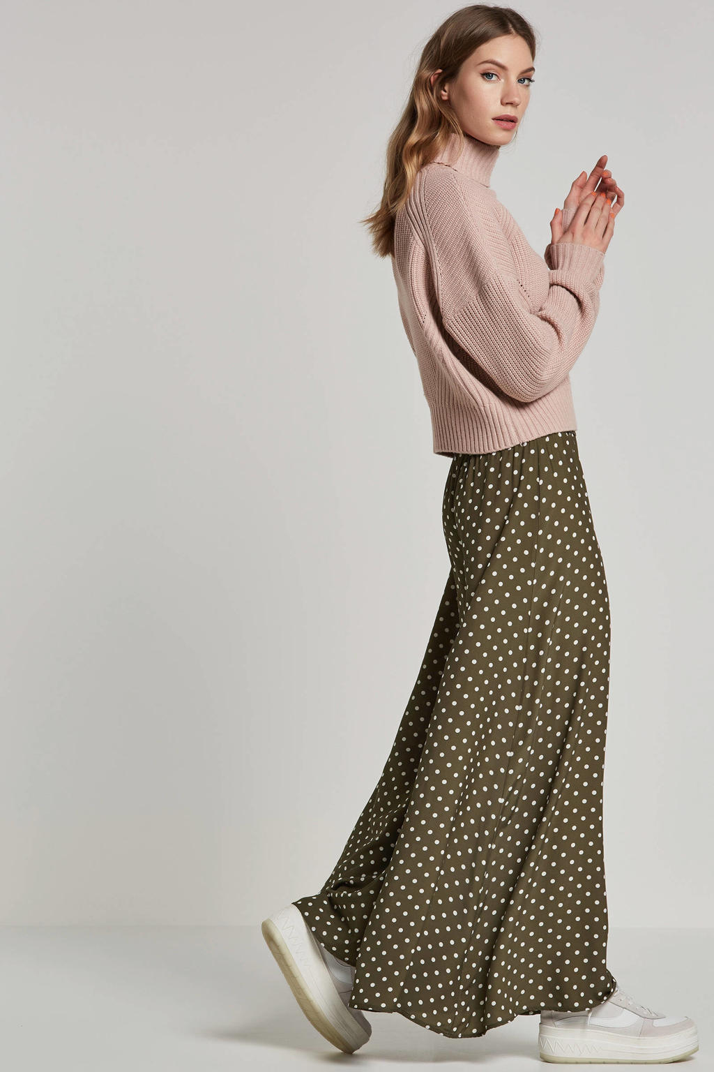 Catwalk Junkie high waist flared fit gestipte broek