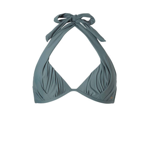 Oneill Mix Match Halter Bikinitop Met Plooien Grijsgroen oneill kopen in de aanbieding
