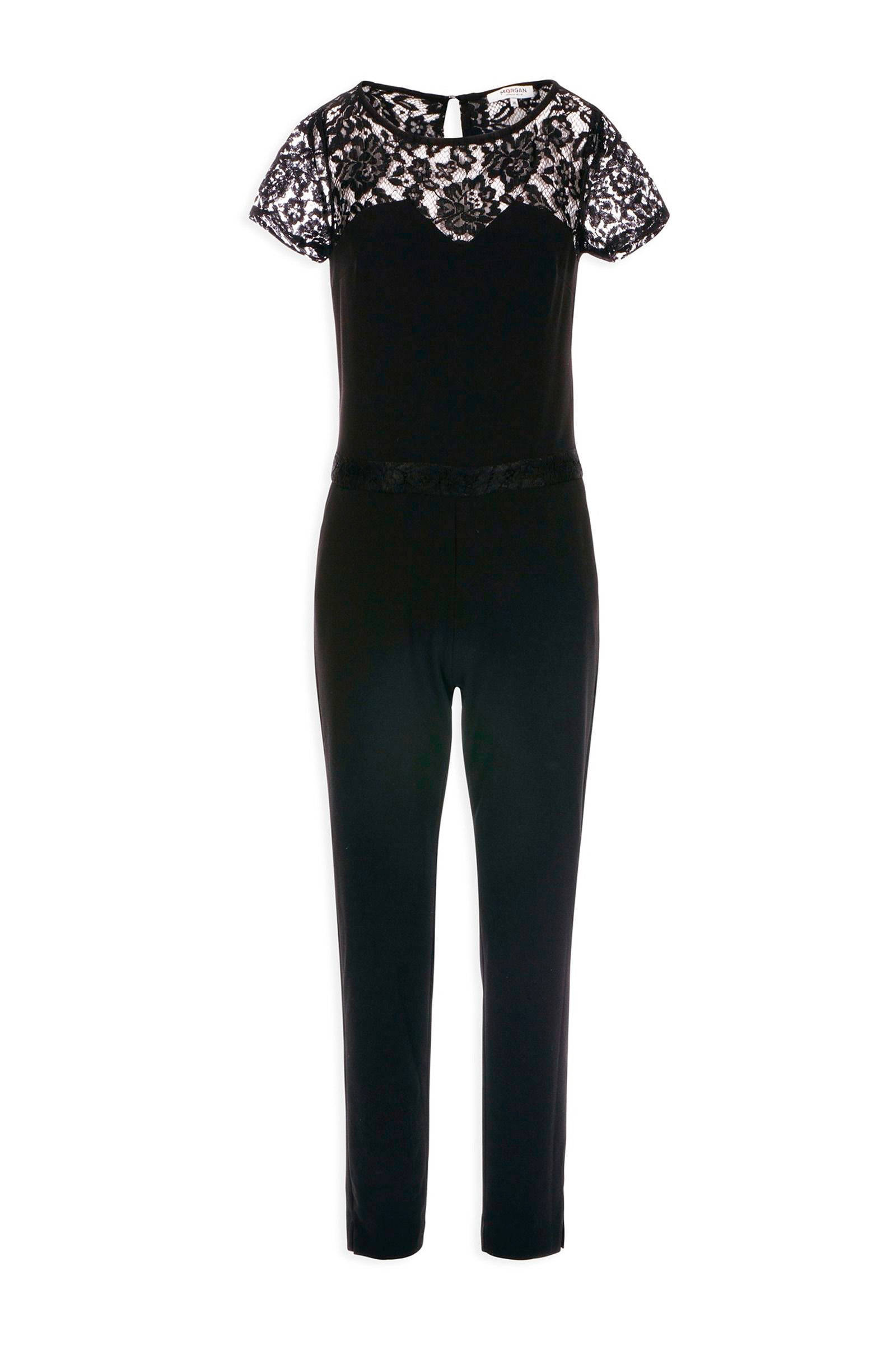 jumpsuit met kant details zwart wehkamp