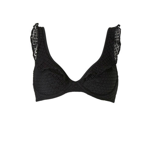 Freya Mix Match Beugel Bikinitop Met Textuur En Ruffles Zwart freya kopen in de aanbieding