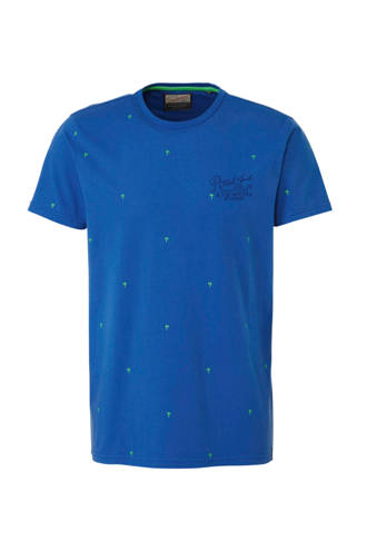 T-shrt met palmboomprint blauw
