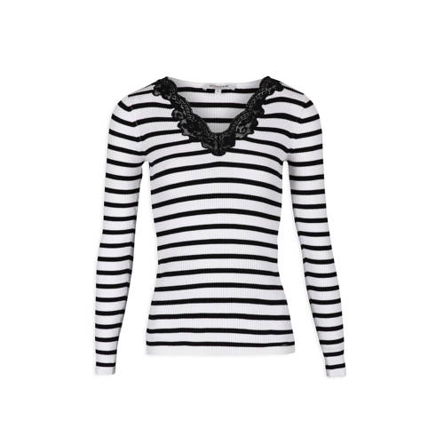 Morgan Gestreepte Top Met Kant Wit morgan kopen in de aanbieding Morgan Gestreepte Top Met Kant Wit morgan kopen in de aanbieding