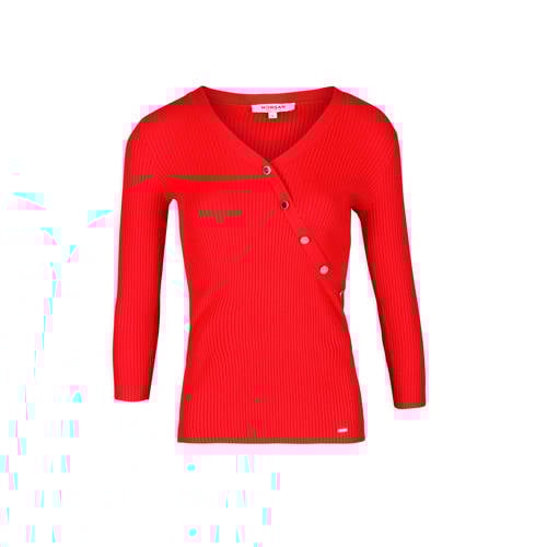 Morgan Geribde Overslag Top Rood morgan kopen in de aanbieding