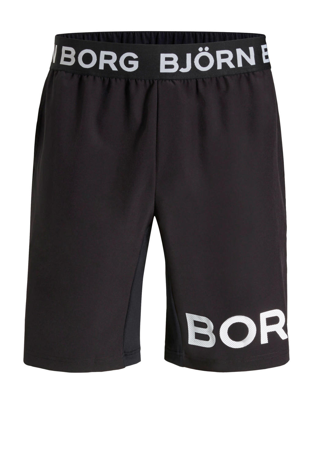 Zwart en witte heren Björn Borg sportshort van polyester met elastische tailleband en logo dessin