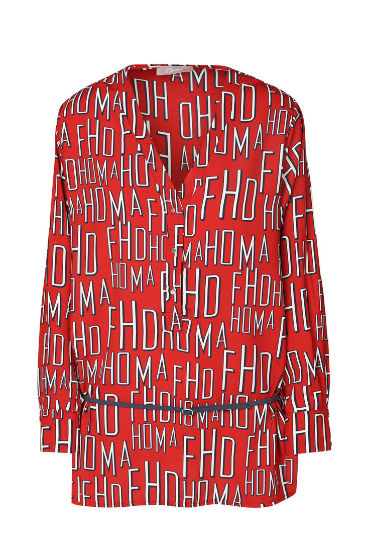 met letterprint tuniek Cassis rood tuniek Cassis qIp1wpt