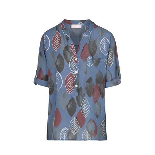 Cassis Top Met Blad Print Blauw cassis kopen in de aanbieding Cassis Top Met Blad Print Blauw cassis kopen in de aanbieding
