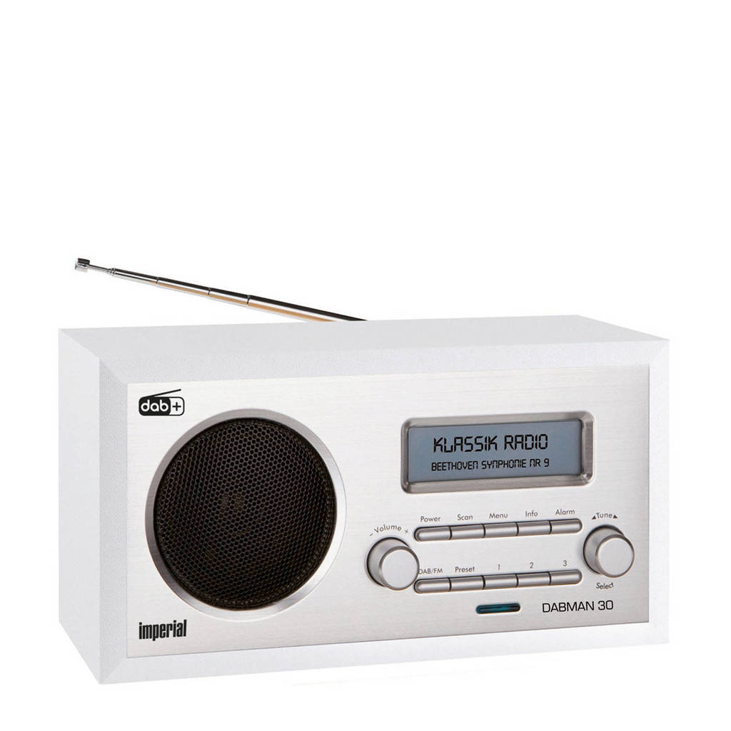Imperial DABMAN 30 WHITE Imperial DABMAN 30 retro houten DAB+, Wit
