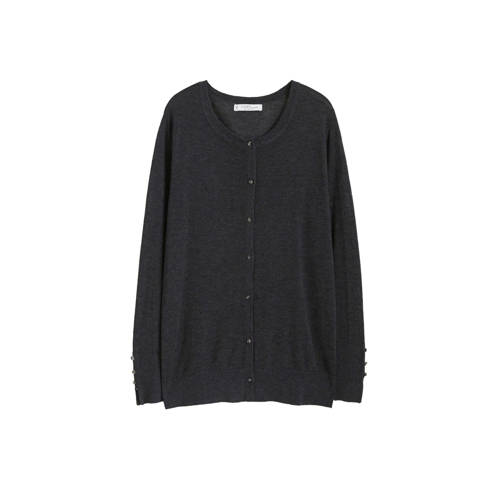 Violeta By Mango Gemeleerd Vest Met Cashmere Antraciet violeta by mango kopen in de aanbieding