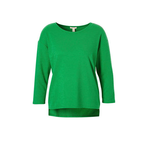 Esprit Women Casual Top Groen Met Driekwart Mouwen esprit kopen in de aanbieding