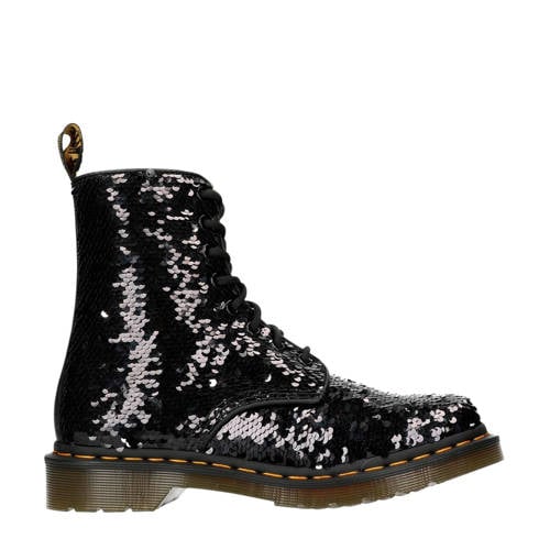 Dr Martens Veterboots Met Pailletten Zwart dr martens kopen in de aanbieding