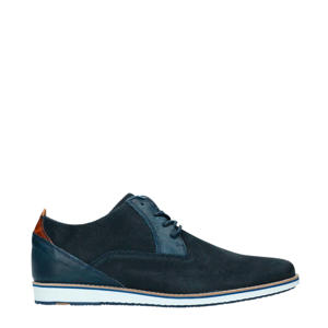 suède veterschoenen donkerblauw