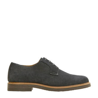 suède veterschoenen grijs