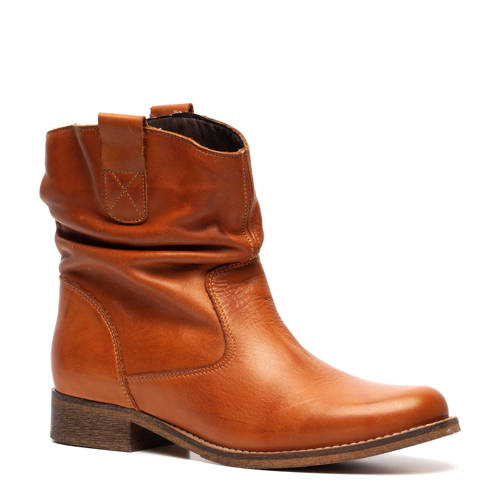 Scapino Twoday Leren Enkellaarzen Cognac scapino kopen in de aanbieding