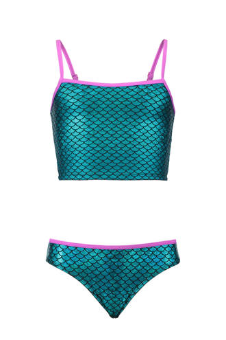 gevoerde bikini met all over print blauw