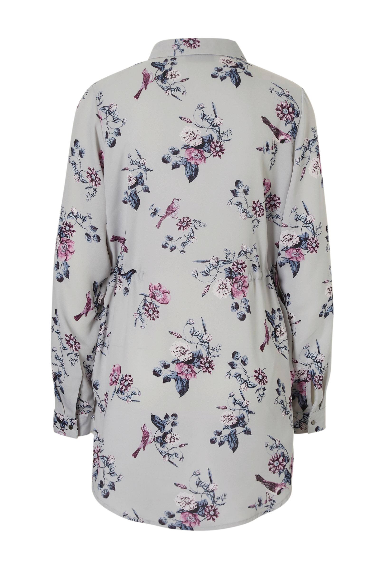 print Yessica A grijs blouse met C qgPwI4