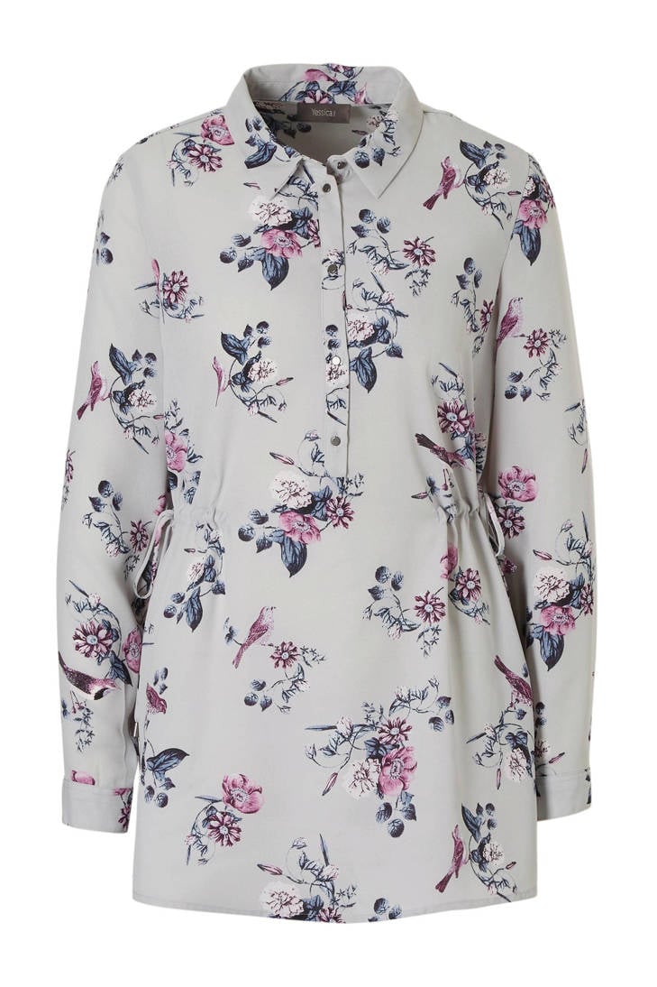 print Yessica A grijs blouse met C qgPwI4