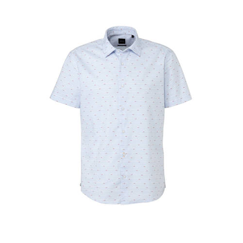 Boss Casual Regular Fit Overhemd Met Print Blauw boss casual kopen in de aanbieding