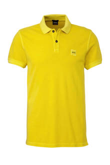 slim fit polo geel