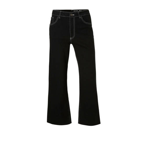 Noisy May Wide Leg Jeans Zwart Met Contrasterende Stiksels noisy may kopen in de aanbieding