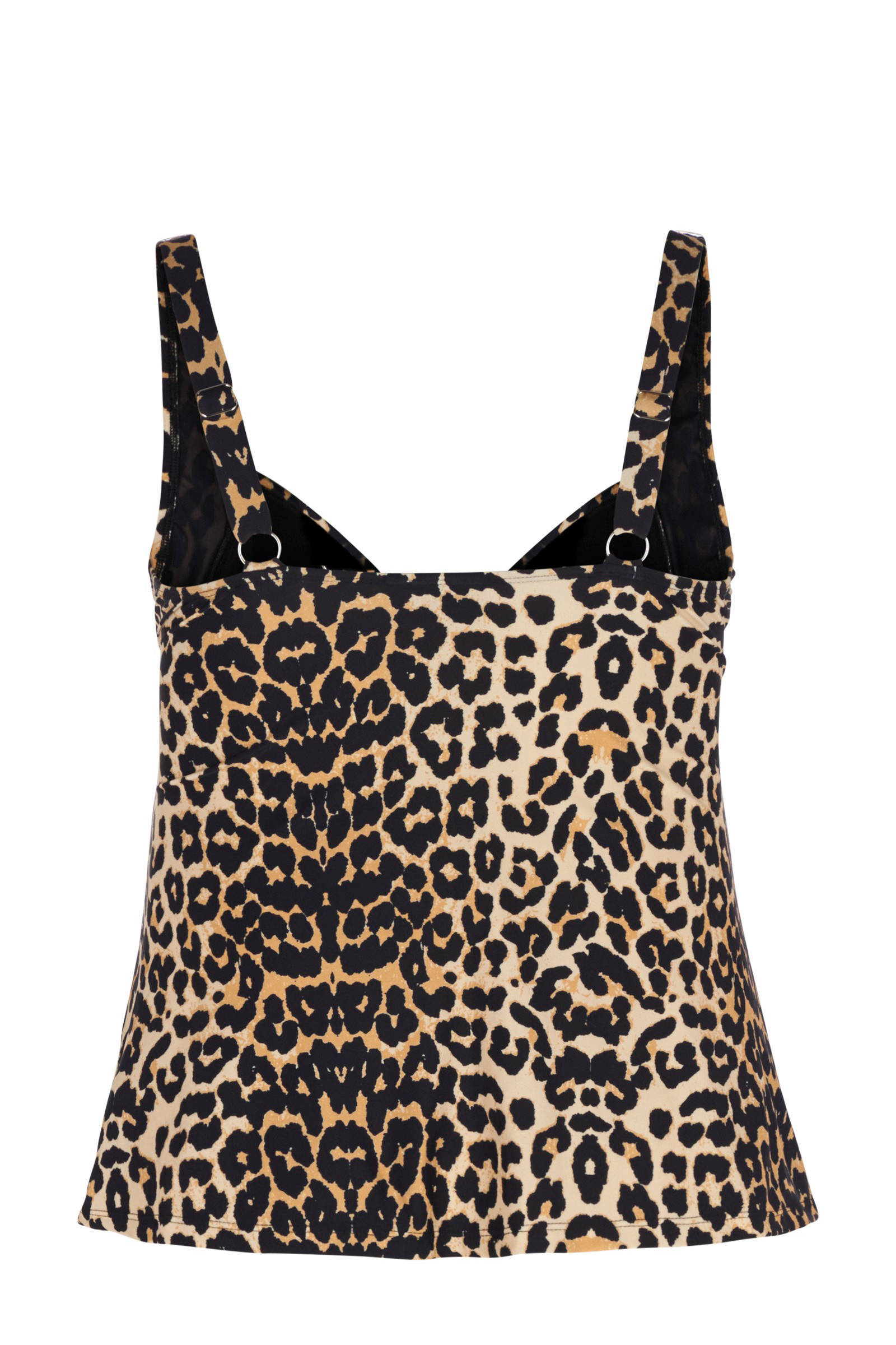 panterprint Zizzi tankini zwart corrigerend met bikinitop xqAHwq
