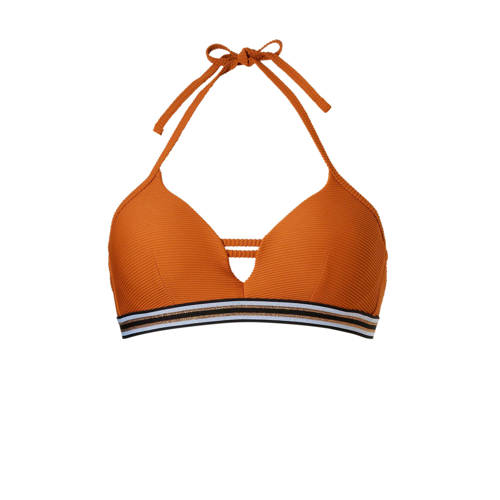 Beachlife Mix Match Halter Bikinitop Gevoerd Bruin beachlife kopen in de aanbieding