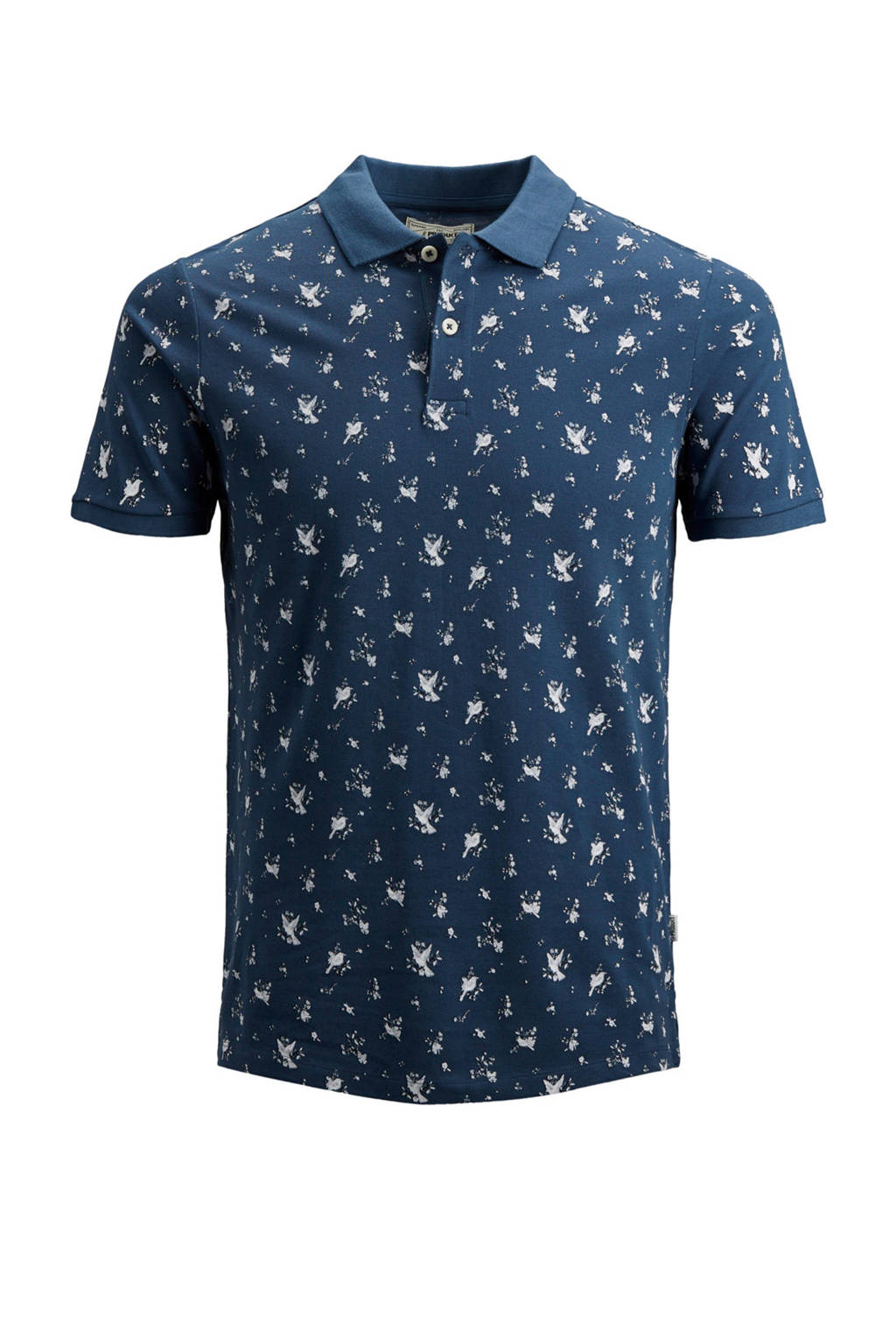 PRODUKT polo slim fit, Donkerblauw/wit
