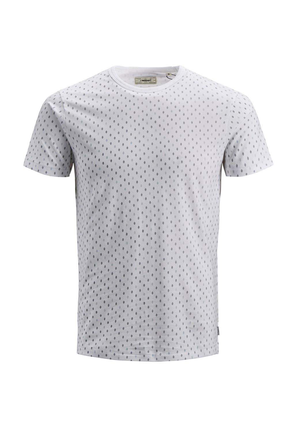 PRODUKT T-shirt met mix print wit, Wit/ Zwart/ Lichtblauw