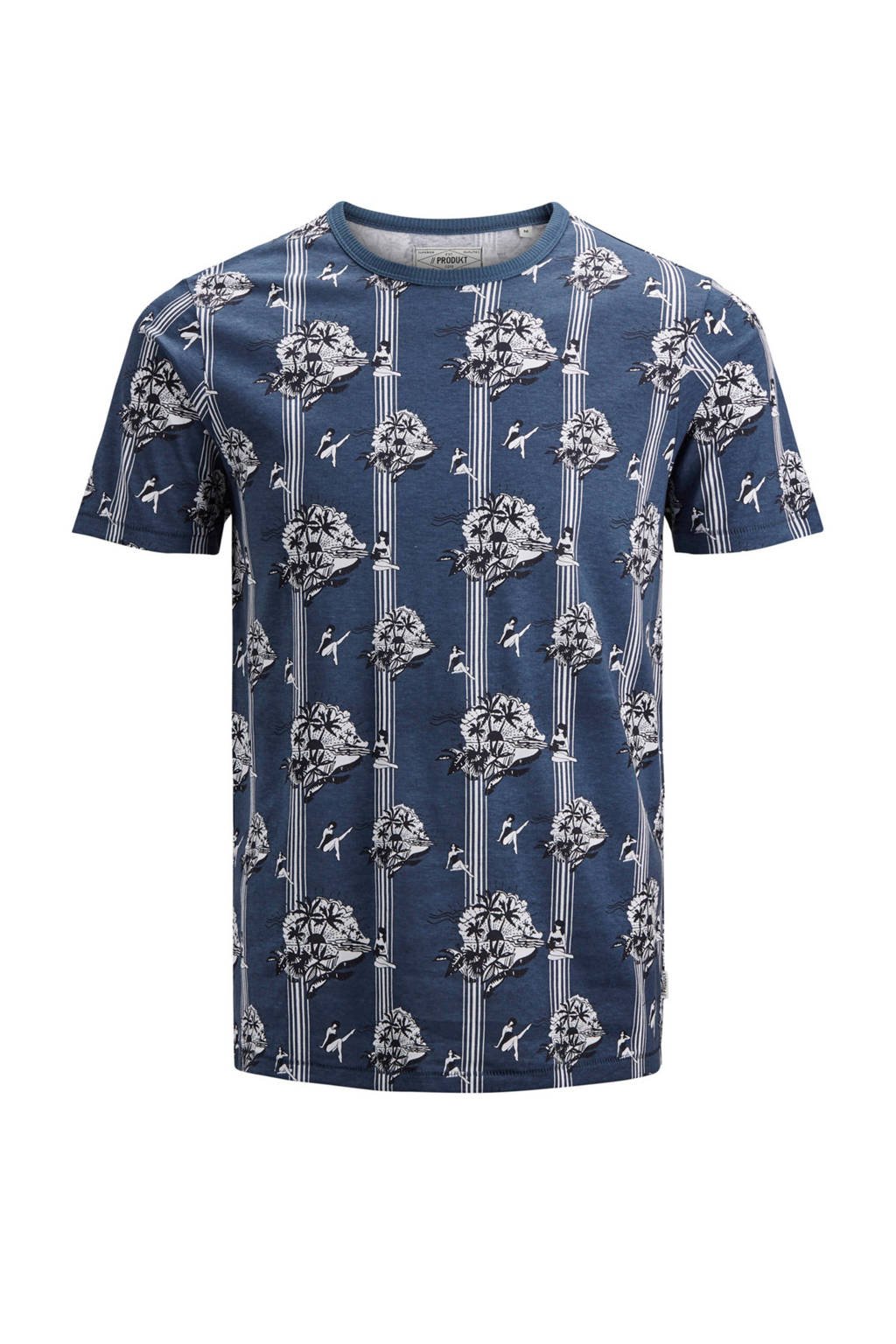 PRODUKT T-shirt met print, Marine/wit