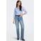 JDY blouse JDYMIO met krijtstreep blauw/wit