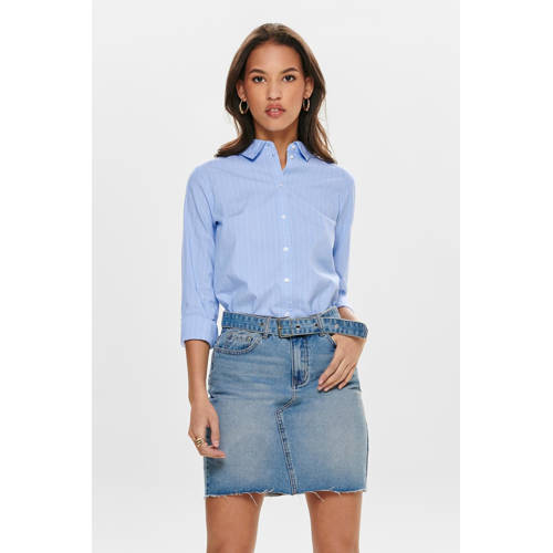 JDY blouse JDYMIO met krijtstreep blauw/wit afbeelding
