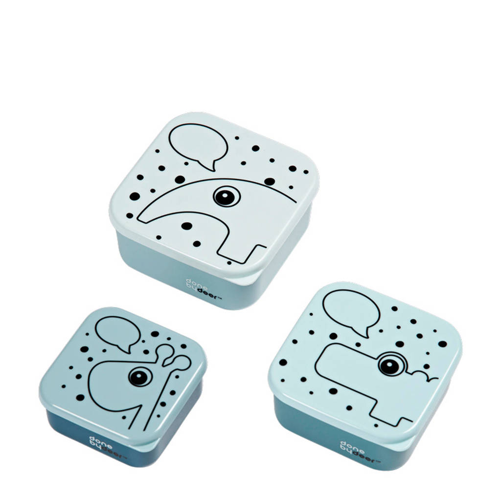 Done by Deer broodtrommel blauw (set van 3), Blauw