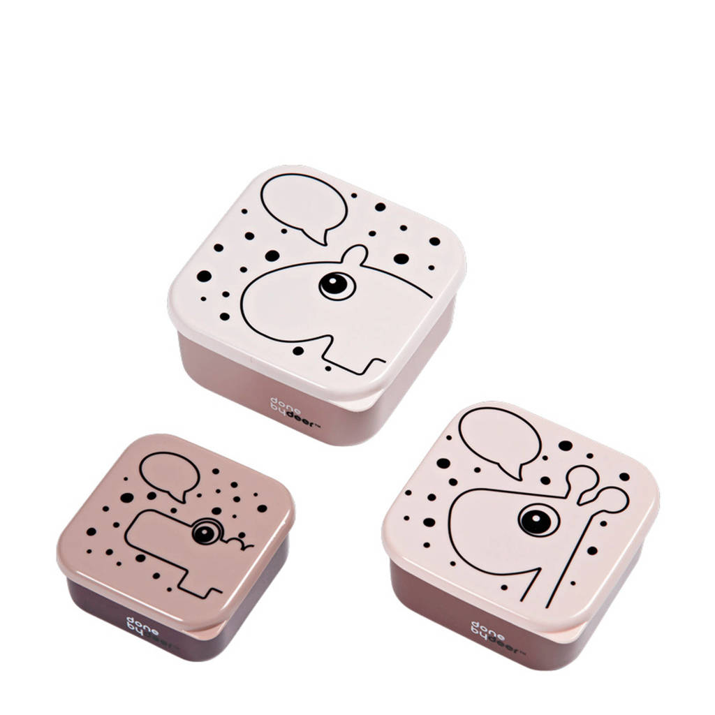 Done by Deer broodtrommel roze (set van 3), Roze