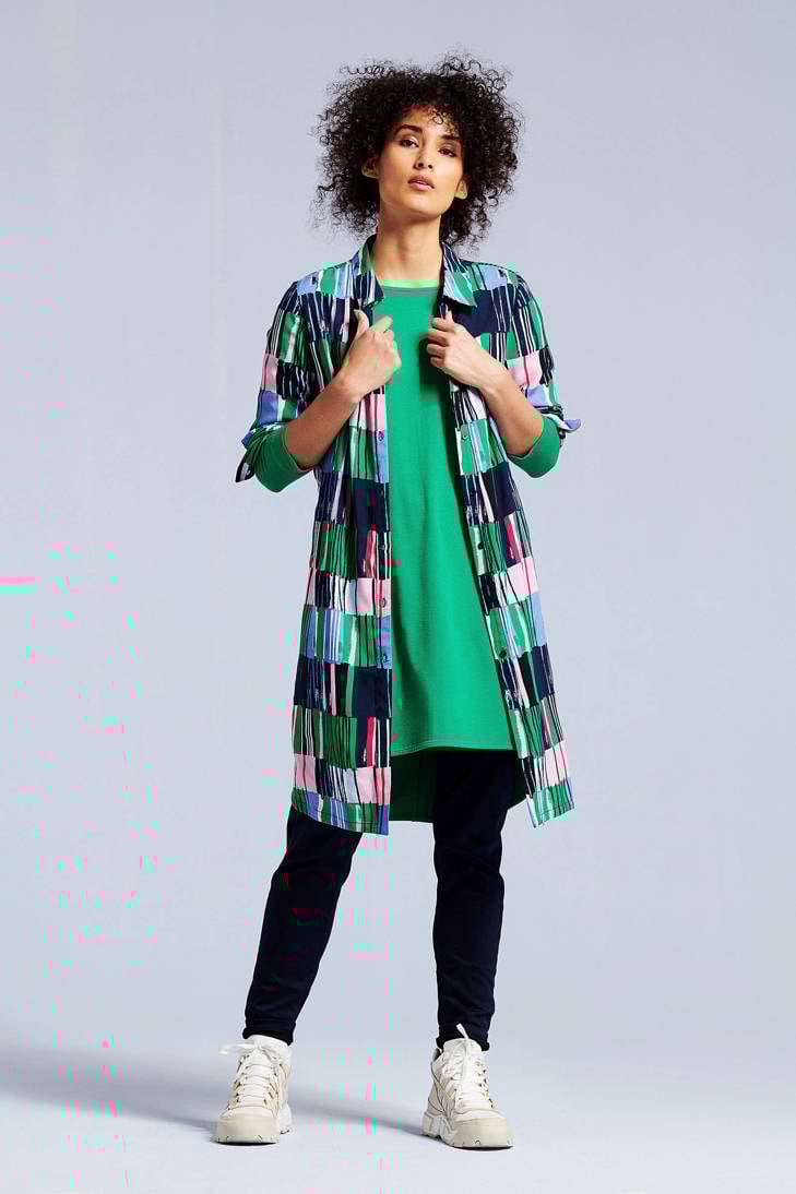 met print over groen blouse tuniek Didi all fqE0pnU
