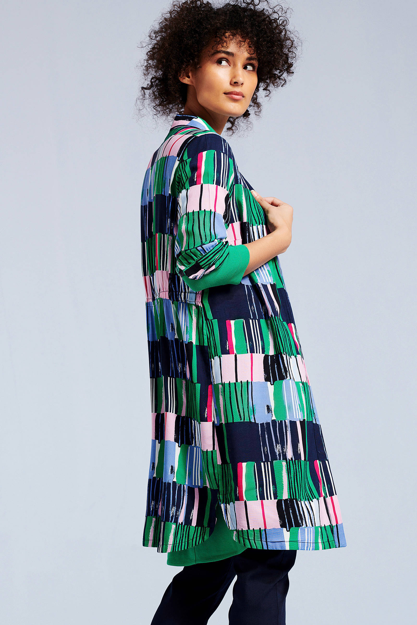 met print over groen blouse tuniek Didi all fqE0pnU