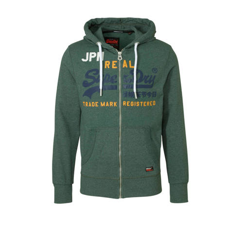Superdry Gemeleerd Sweatvest Groen superdry kopen in de aanbieding