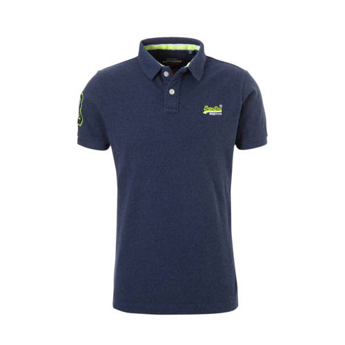 Superdry Regular Fit Polo Blauw superdry kopen in de aanbieding