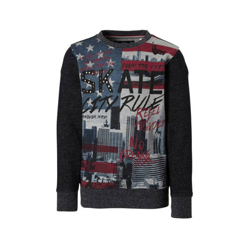 Ca Here There Sweater Met Printopdruk Blauw ca kopen in de aanbieding Ca Here There Sweater Met Printopdruk Blauw ca kopen in de aanbieding