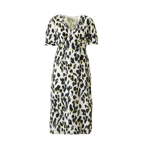 Lost Ink Plus Jurk Met Panterprint Wit lost ink kopen in de aanbieding