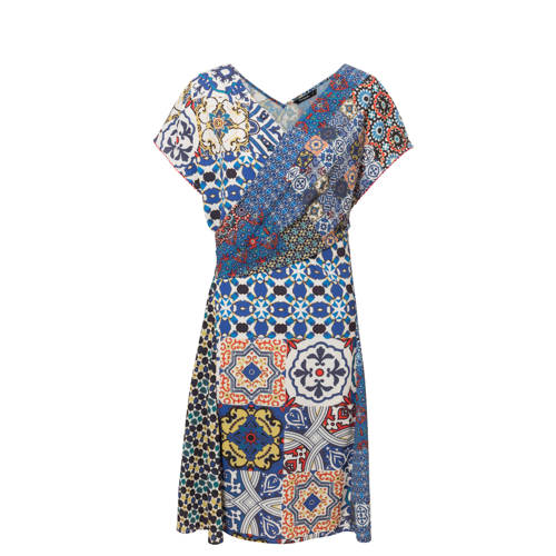 Desigual Overslagjurk Met Allover Print Blauw desigual kopen in de aanbieding