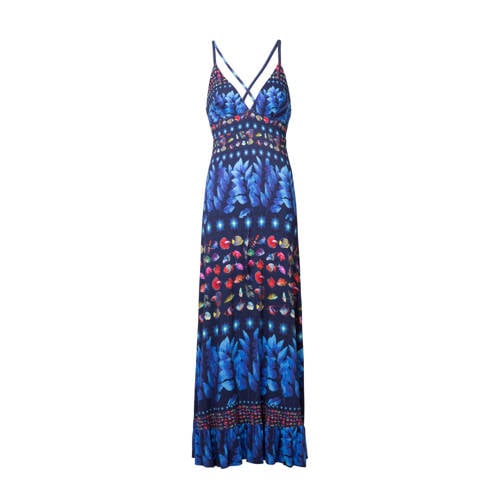 Desigual maxi jurk met all over print blauw Desigual maxi jurk met all over print blauw