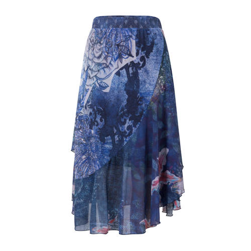 Desigual Asymmetrische Rok Met Overslag Blauw desigual kopen in de aanbieding