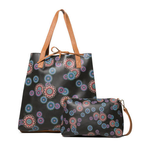 Desigual Omkeerbare Schopper Crossbody Tas Zwart desigual kopen in de aanbieding