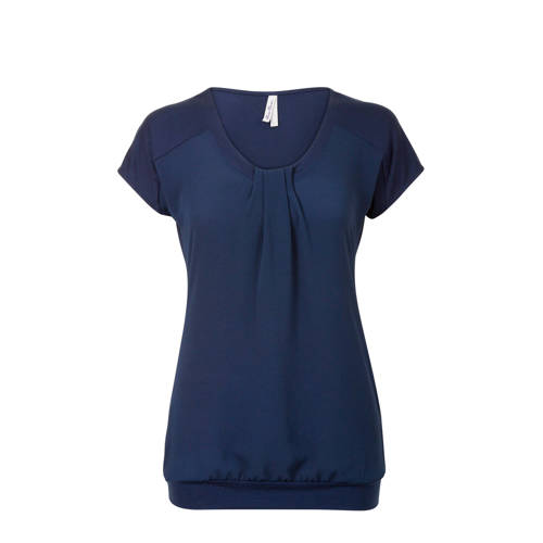 Miss Etam Regulier Top Met Plooi Detail Marine miss etam kopen in de aanbieding
